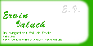 ervin valuch business card